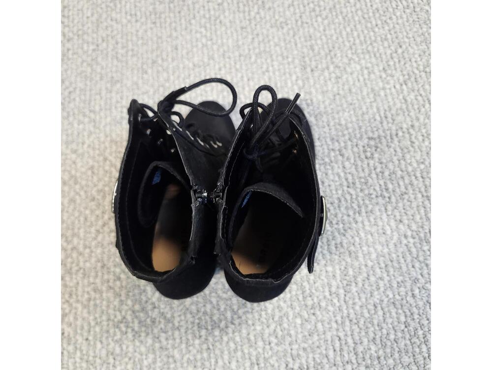 Torrid Black Faux Suede Lace-Up Ankle Boots with Buckle Detail Women's Size 10W - Picture 8 of 13